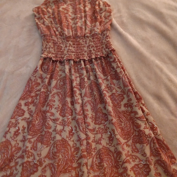 Express Size XXS Printed Paisley Midi Halter Dress - Picture 8 of 10